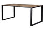 GINER Y COLOMER Table de salle à manger en bois de manguier et pieds en métal, 8 places